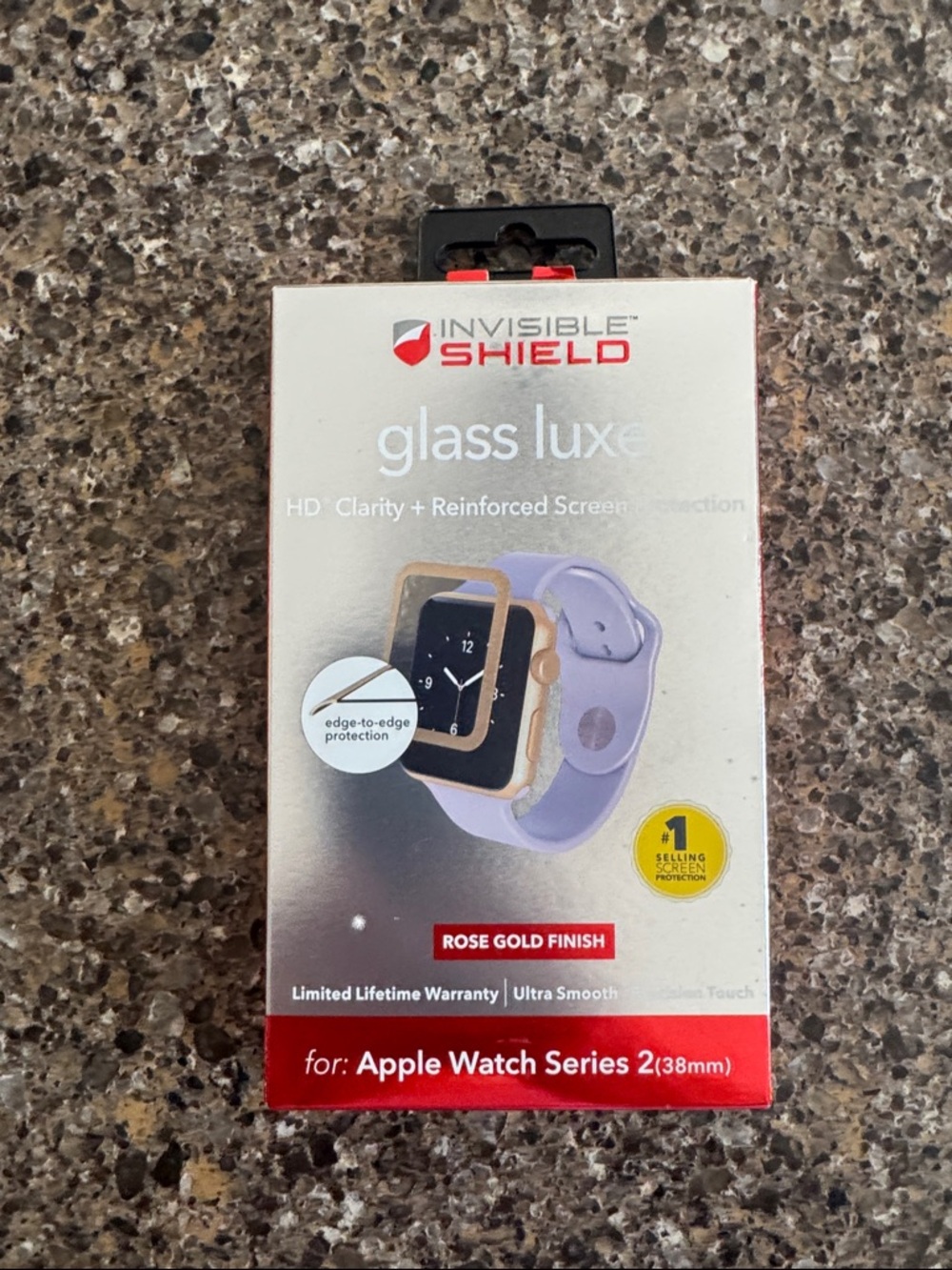 NEW Glass Luxe Screen Protector for Apple Watch Series 2 (38mm) Rose Gold Finish